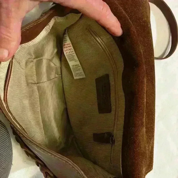 Fat Face United Kingdom,brown chestnut, crossbody, suede unique purse​ - Picture 4 of 6